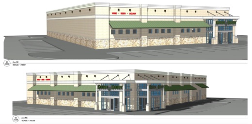 Elevations of the front of the proposed Goody Goody store
