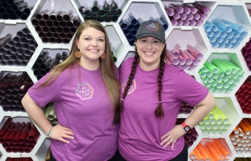 Stacia Goss (right) opened My Vinyl Craft on Dec. 6, 2019. Two days later, Mandi Thoma visited the store as a customer. By January Thoma was hired as the store manager. (Photos by Karen Chaney/Community Impact Newspaper)