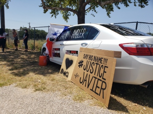 The Pushing for Justice Caravan for Javier Ambler was held in San Gabriel Park on Aug. 15. (Ali Linan/Community Impact Newspaper)