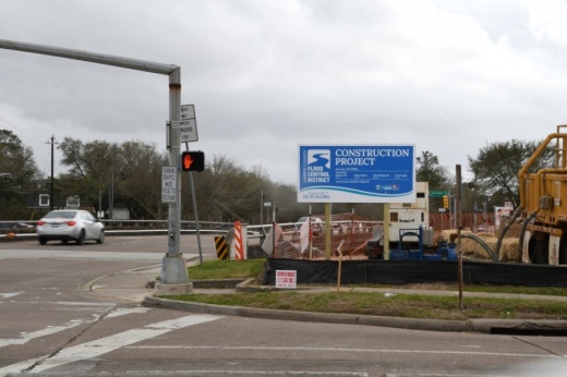 Bridges on Chimney Rock Road and South Rice Avenue will soon see lane reductions for a flood reduction project. (Hunter Marrow/Community Impact Newspaper) 