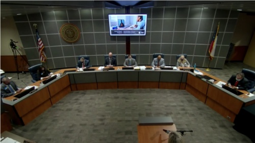 The CISD board of trustees met April 20 and discussed the naming process for new campuses. (Screenshot via YouTube)
