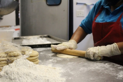 Flour tortillas are made fresh by the order. (Adriana Rezal/Community Impact Newspaper)