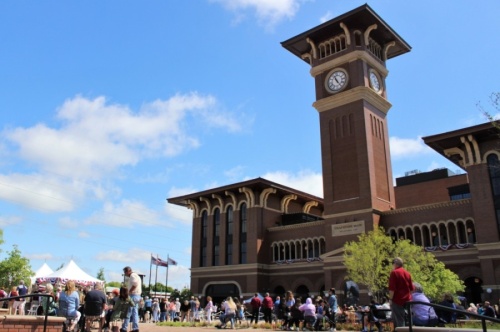 Grapevine Main Station is a $114 million project located in the heart of historic downtown Grapevine. (Sandra Sadek/Community Impact Newspaper)