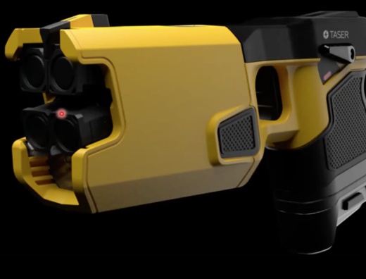 A bright yellow taser