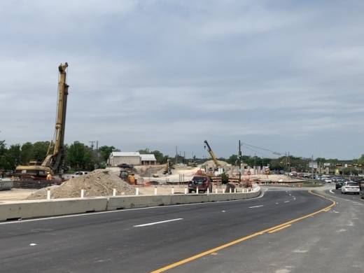 Construction on the RM 620 project near I-35 in Round Rock continues. (Amy Bryant/Community Impact Newspaper)
