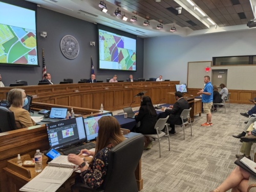 A large group of New Braunfels residents expressed displeasure with City Council over the city's growth and several rezoning ordinances under consideration. (Warren Brown/Community Impact Newspaper)