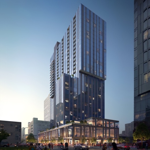 Sienna at the Thompson will include 331 apartment rental homes on floors 15 through 31 of the Thompson Hotel, under construction in downtown Austin. (Rendering courtesy Magellan Development Group) 