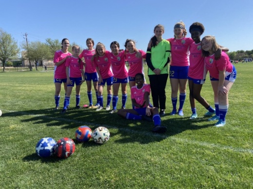 These GSA girls ages 11-14 play competitively. (Courtesy Georgetown Soccer Association)