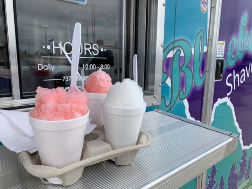 The shaved ice truck will be open until September daily from noon-8 p.m. (Megan Cardona/Community Impact Newspaper)