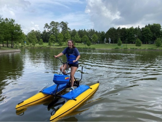 Water bikes are available for rent at both The Woodlands boat houses. (Courtesy The Woodlands Township)