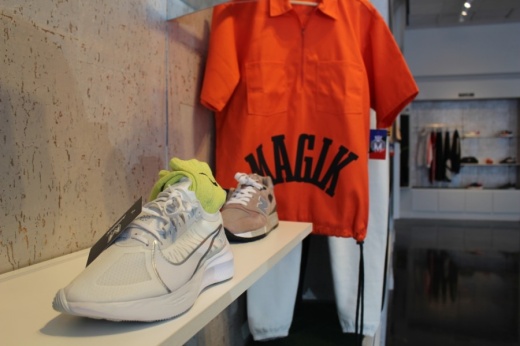 Magik's in-house clothing brand offers unisex pieces. (Amy Rae Dadamo/Community Impact Newspaper)