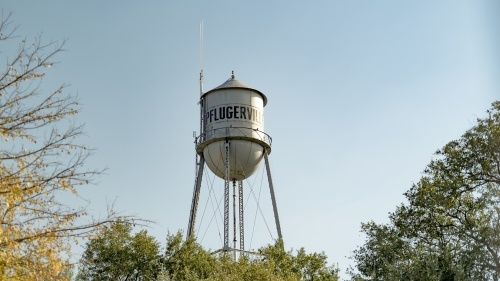 The historic water tank was constructed in 1935 and will remain intact during the utility project. (Courtesy city of Pflugerville)