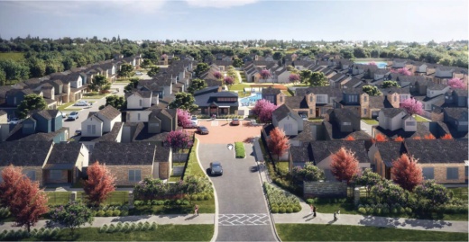 San Marcos City Council voted for a middle-class housing project with affordable housing aspects, which would be located behind the Tanger Outlets mall, in the first of two votes. (Courtesy city of San Marcos and Provident Realty Advisors)