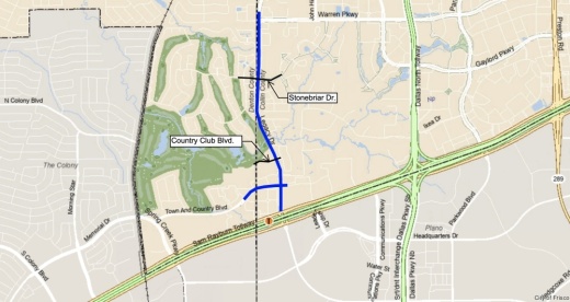 map highlighting portion of Legacy Drive