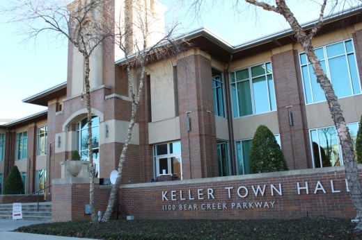 the exterior of Keller Town Hall