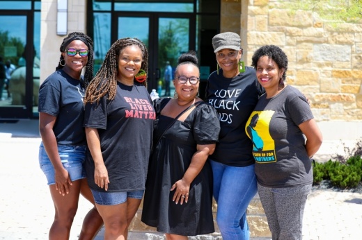 From left: Erica Loftin, Vanessa Henry, Erica Roberts, Onnesha Williams and Nakeenya Wilson are community organizers with Black Families of Hutto, spoke in 2020. (Courtesy city of Hutto)