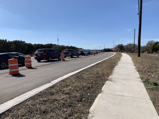 An ongoing improvement project to increase capacity on RM 2222 is expected to be completed in late 2021. (Greg Perliski/Community Impact Newspaper)