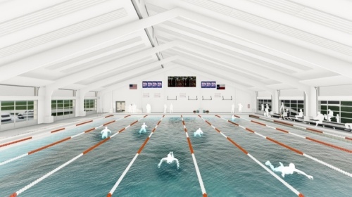 Eanes ISD is scheduled to complete its new aquatics facility by the end of December. (Rendering courtesy Eanes ISD)