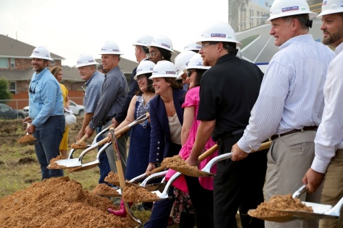 Hays CISD board members, leadership and community stakeholders participated in a June 9 groundbreaking of Sunfield Elementary School. (Courtesy Hays CISD)