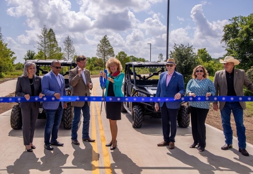 Several Sugar Land City Council members participated in a ribbon-cutting ceremony for the road and trail on May 27. (Courtesy city of Sugar Land)