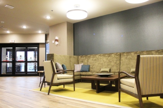 The lobby at Hampton Inn & Suites