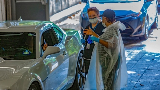 Karen Alexander (right) said she and other University of Houston-Clear Lake nursing faculty have worked to ensure the mental well-being of their students as much as possible amid the pandemic. (Courtesy of UHCL)