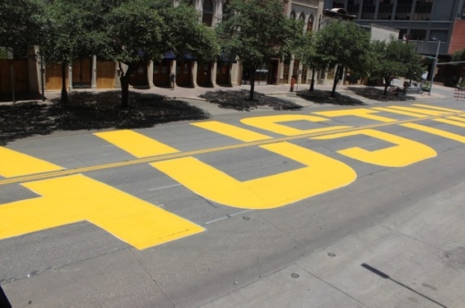 Community groups painted "Black Austin Matters" along three blocks of Congress Avenue in 2020. Juneteenth, an official city of Austin holiday as of 2020, commemorates the day Black residents of Texas found out they were free from slavery in 1865. (Community Impact Newspaper staff)