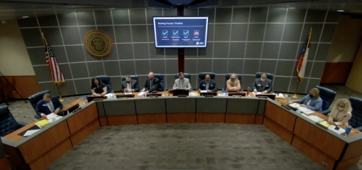 The Conroe ISD board of trustees discussed federal emergency funds and virtual schooling at its June board meeting. (Screenshot via YouTube)