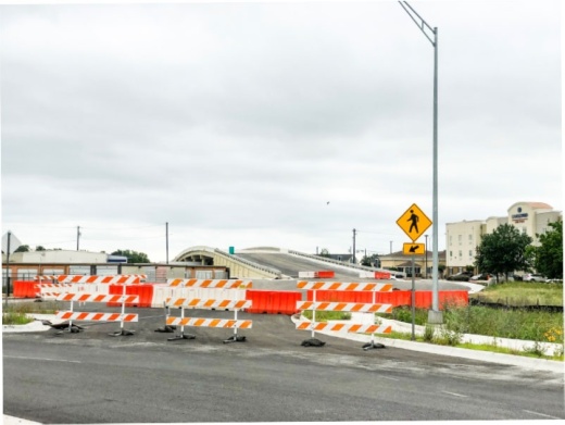 One of the most recent city projects being completed through the use of eminent domain is the Northwest Boulevard Bridge project, an I-35 east-west overpass bridge that connects north of Rivery Boulevard with FM 971. (Fernanda Figueroa/Community Impact Newspaper.