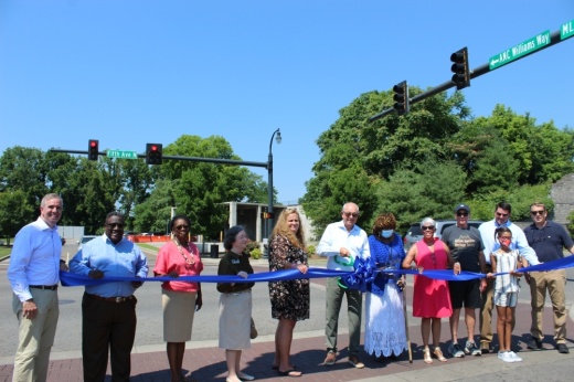 Community members and city officials held a ceremony for the new street names June 18. (Wendy Sturges/Community Impact Newspaper)