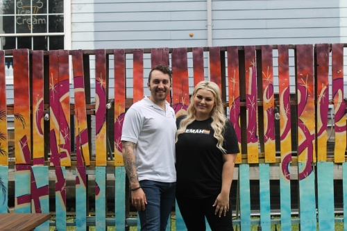 Several Pride Kemah events were hosted at Colton Trout's business on Bradford Avenue. Shannan Peterson helped coordinate the events. (Colleen Ferguson/Community Impact Newspaper)