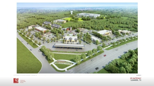 Proposed mixed-use development Gateway 29 is located on the corner of Ronald Reagan Boulevard and State Highway 29 in Leander. (Screenshot courtesy city of Leander)