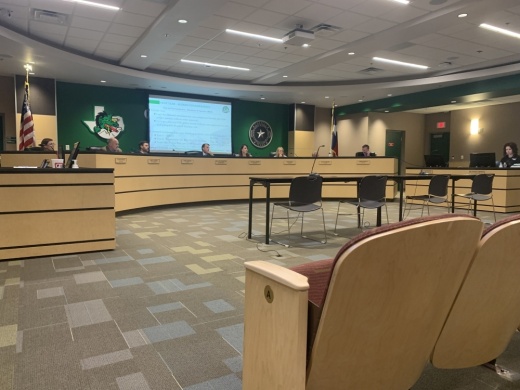 Carroll ISD Superintendent Lane Ledbetter unveiled safety strategies to the board of trustees on June 21. (Sandra Sadek/Community Impact Newspaper)