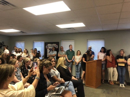 Almost 40 Eanes ISD community members signed up to speak during a June 22 board meeting. (Amy Rae Dadamo/Community Impact Newspaper)