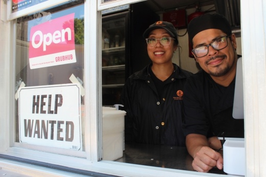 Señor Burrito Co., a food truck stationed in Tomball, is offering new hires $16 an hour—more than twice the state’s minimum wage; yet, owners Miguel Camacho and Alejandra Perez-Camacho said they are struggling to find workers. (Anna Lotz/Community Impact Newspaper)
