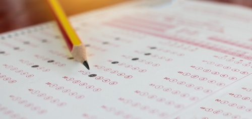 pencil bubbling in standardized test sheet