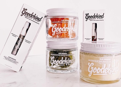 Clear jars containing CBD products