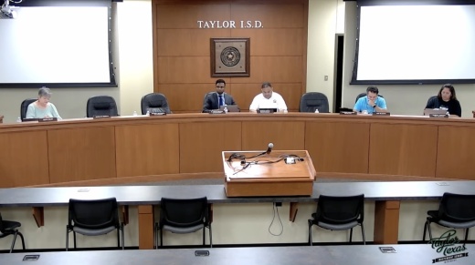 The Taylor ISD board of trustees met June 30 and approved an application for property tax value limitation. (Brooke Sjoberg/Community Impact Newspaper)