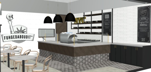 Fuhgedaboudit Bagel Company will open in the fall. (Rendeing courtesy Fuhgedaboudit Bagel Company)