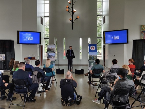 Austin City Manager Spencer Cronk presented the city's proposed fiscal year 2021-22 budget at Community First Village July 9. (Ben Thompson/Community Impact Newspaper)