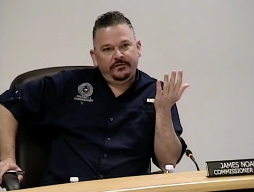 Montgomery County Precinct 3 Commissioner James Noack speaks during a July 13 meeting. (Screenshot via Montgomery County livestream)