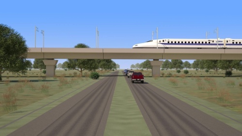 Officials with Texas Central announced the signing of a contract with Renfe to be the high-speed rail project's early operator. (Rendering courtesy Texas Central)