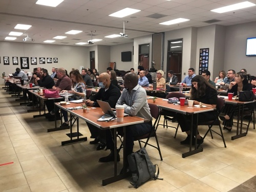 Employees of the upcoming Harris County ESD 11 Mobile Healthcare unit sit in on a six-week course in preparation of the ambulance service provider's Sept. 1 launch. (Courtesy of Harris County Emergency Services District No. 11)