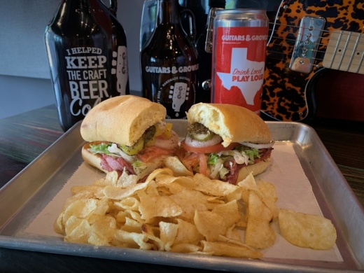 The Billy G's Original hoagie at Guitars & Growlers comes with ham, salami, various veggies and oil & vinegar. (Courtesy Guitars & Growlers)