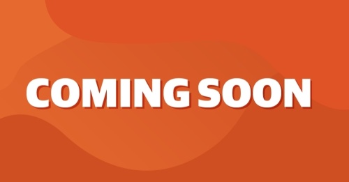 Text that says coming soon on an orange background