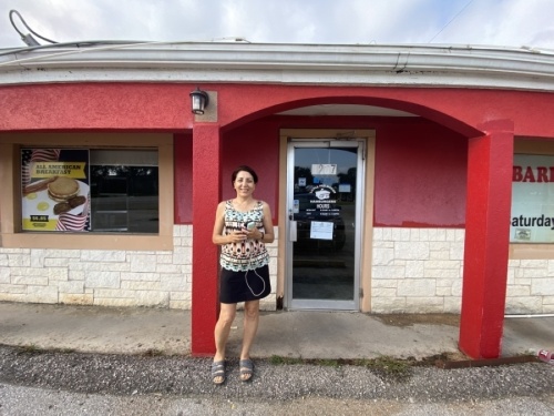 Massey Wallace and her husband, Allen Wallace, will open a seventh location of Lonestar Kolaches at the former Little Red Wagon in October. (Brooke Sjoberg/Community Impact Newspaper)