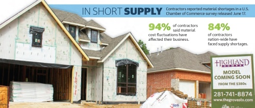 Contractors reported material shortages in a U.S. Chamber of Commerce survey released June 17. (Ronald Winters/Community Impact Newspaper) 