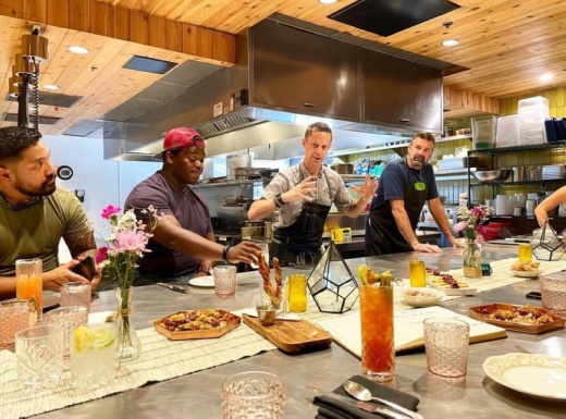 Photo of men at a restaurant