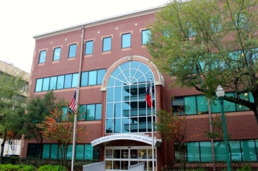 Outside of the Alan B. Sadler Commissioner's Courthouse in Conroe