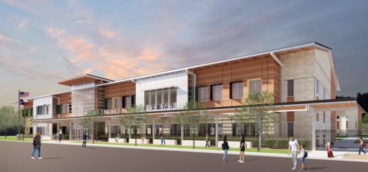 A rendering of Walnut Springs Elementary School shows what the district expects to see completed by the start of school Aug. 17. (Rendering courtesy Dripping Springs ISD)